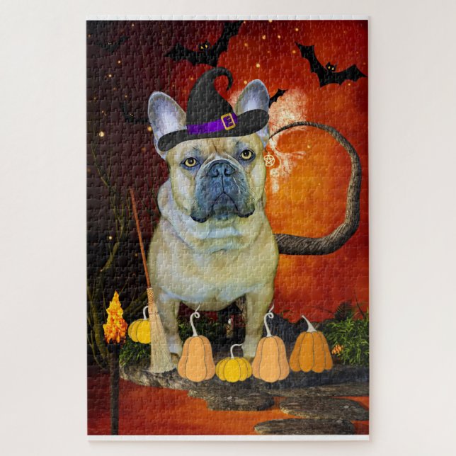 Halloween French Bulldog Jigsaw Puzzle (Vertical)