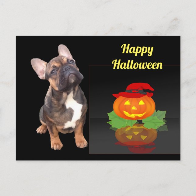 Halloween French Bulldog Postcard (Front)