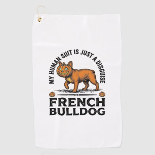 Halloween French Bulldog Pumpkin Costume Shirt_1 Golf Towel