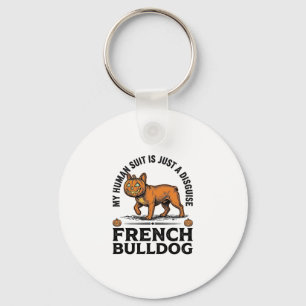 Halloween French Bulldog Pumpkin Costume Shirt_1 Key Ring