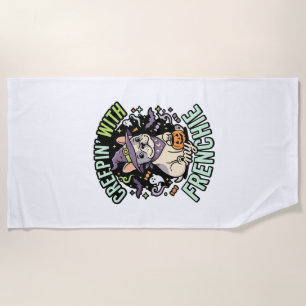 Halloween French Bulldog Spooky Companion Beach Towel