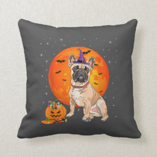 Halloween French Bulldog Trick Or Treat Pumpkin Cushion