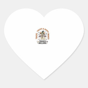 Halloween French Bulldog Trickster Heart Sticker