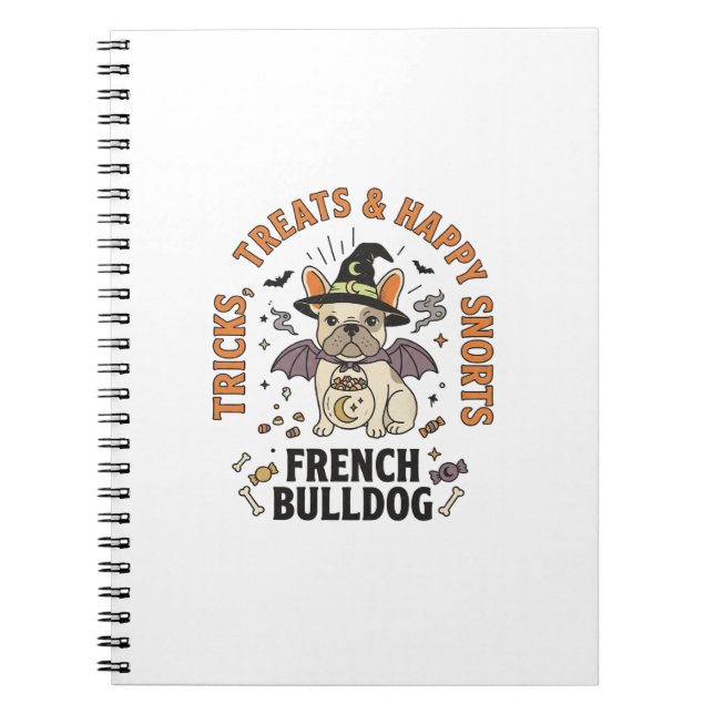 Halloween French Bulldog Trickster Notebook (Front)