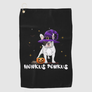 Halloween French Bulldog Witch Honkus Ponkus Golf Towel