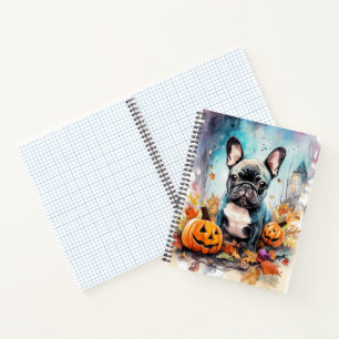 Halloween French Bulldog With Pumpkins Scary Notebook
