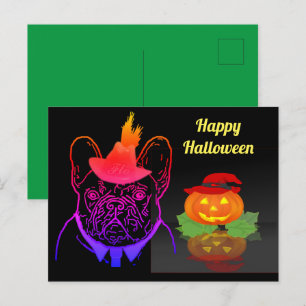 Halloween French Bulldogge postcard