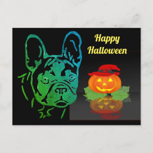 Halloween French Bulldogge postcard