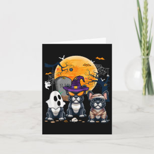 Halloween French Bulldogs Cosplay Witch Ghost Mumm Card