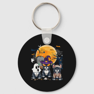 Halloween French Bulldogs Cosplay Witch Ghost Mumm Key Ring