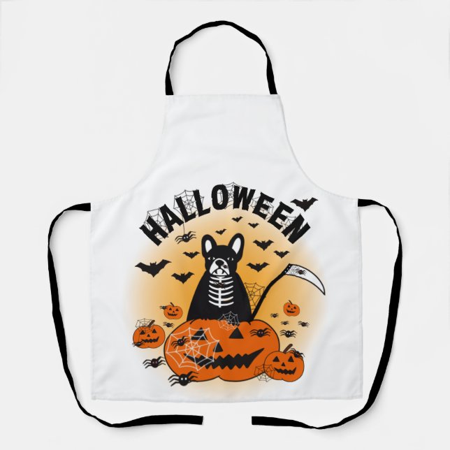 Halloween Frenchie Apron (Front)