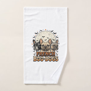 Halloween Frenchie Boo Dogs Funny Vintage_1 Hand Towel