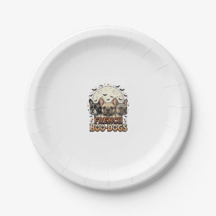 Halloween Frenchie Boo Dogs Funny Vintage_1 Paper Plate