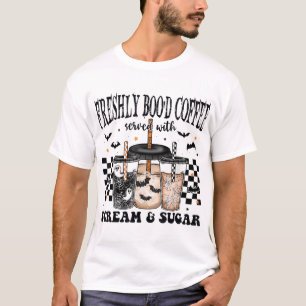 Halloween Freshly Boo'D Coffee Served With Scream  T-Shirt