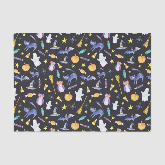 Halloween Friends Pattern Tissue Paper (Front)