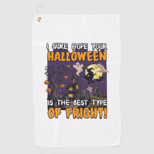 Halloween Fright Haunted House Witch Ghost_1 Golf Towel