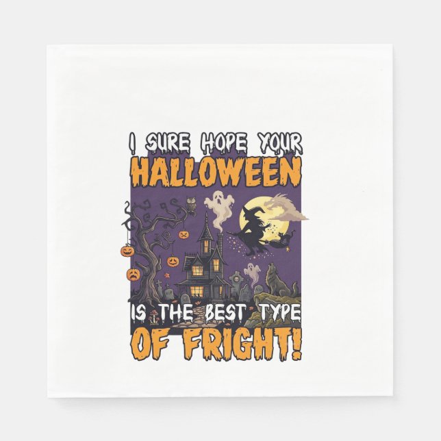 Halloween Fright Haunted House Witch Ghost_1 Napkin (Front)
