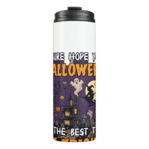 Halloween Fright Haunted House Witch Ghost_1 Thermal Tumbler