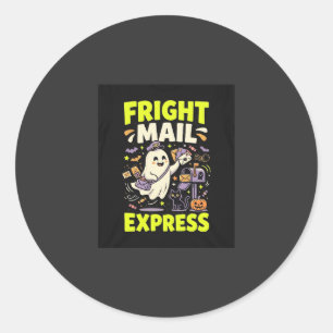 Halloween Fright Mail Express Classic Round Sticker