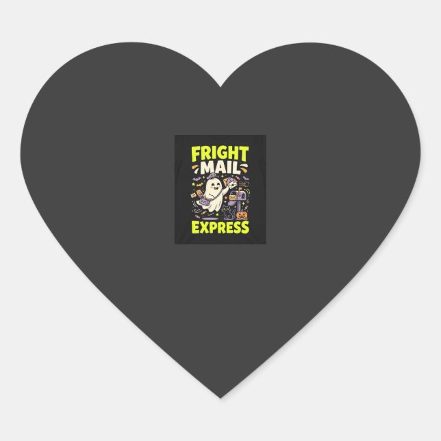 Halloween Fright Mail Express Heart Sticker (Front)