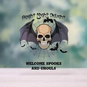 Halloween Fright Night Delight Acrylic Sign