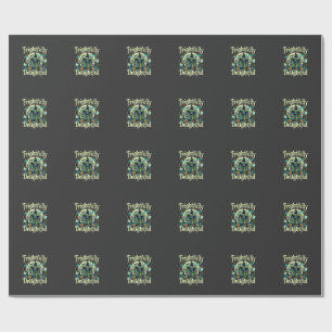 Halloween Frightfully Delightful Haunted House Vec Wrapping Paper