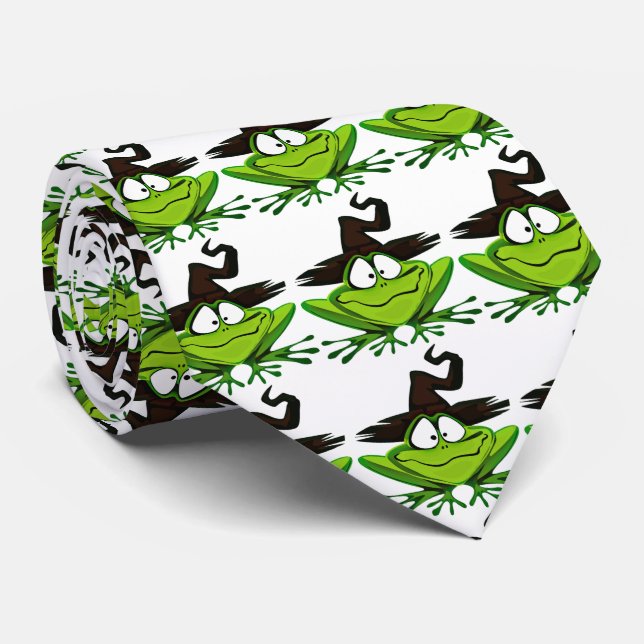 Halloween Frogs with Witches Hat Tie (Rolled)