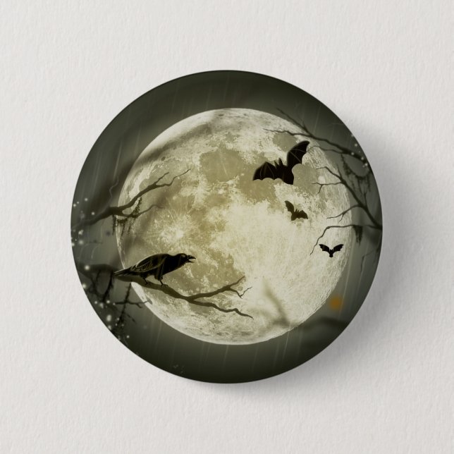Halloween Full Moon Button (Front)