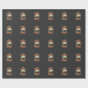Halloween Full Moon Magic Vintage Car Wrapping Paper