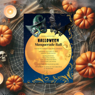Halloween Full Moon Masquerade Ball Invitation