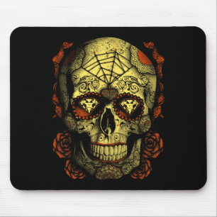 Halloween Full Moon Mojo Sugar Skull  Mouse Pad