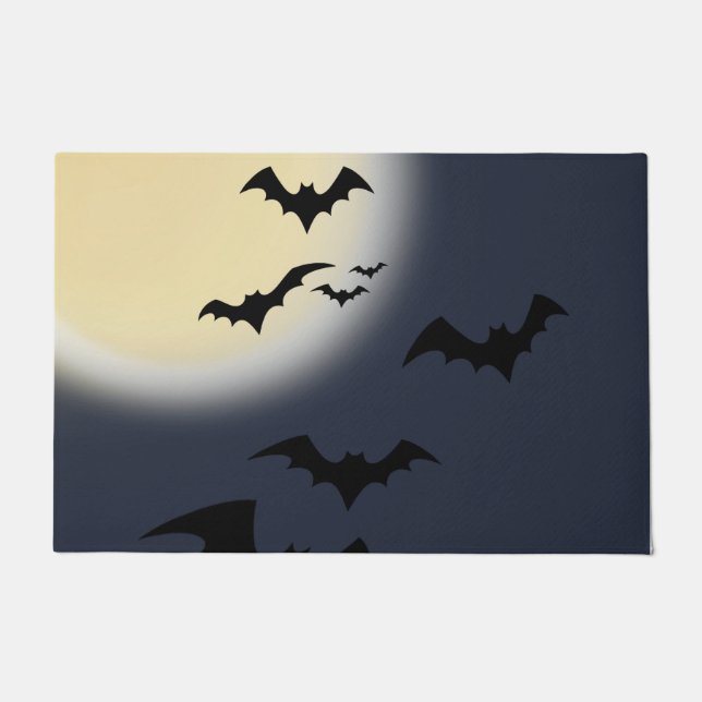 Halloween Full Moon With Bats Doormat (Front)