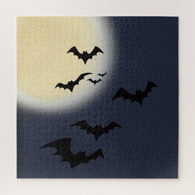 Halloween Full Moon With Bats Jigsaw Puzzle (Vertical)