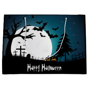 Halloween Fullmoon Graveyard Large Gift Bag