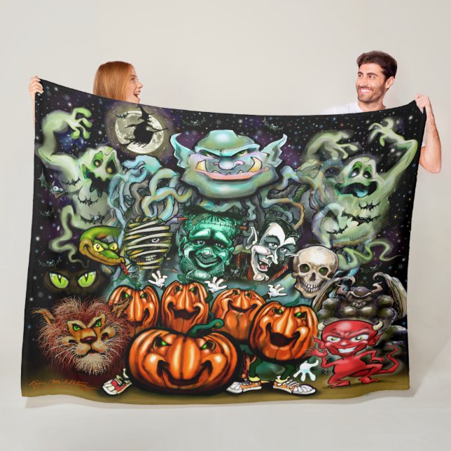 Halloween Fun Art Fleece Blanket (In Situ)