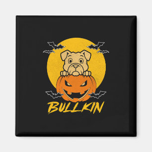 Halloween Fun Bulldog Halloween Pumpkin Costume Magnet