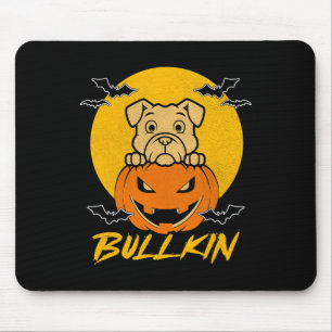 Halloween Fun Bulldog Halloween Pumpkin Costume Mouse Pad