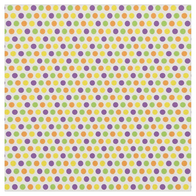 Halloween Fun Colour Polka Dots Fabric (Close Up)