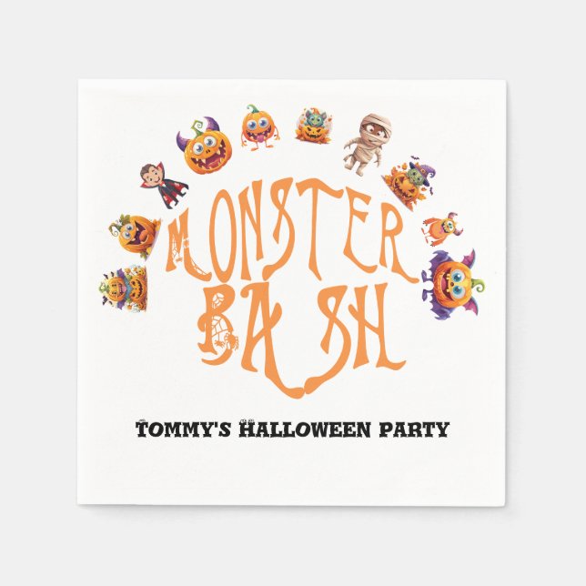 Halloween Fun Monster Bash Napkin (Front)