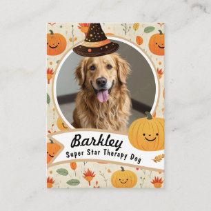 Halloween Fun Pumpkins Therapy Animal Trading Card
