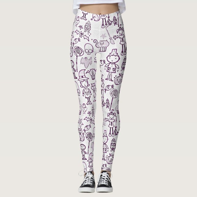 Halloween Fun Purple Leggings (Front)