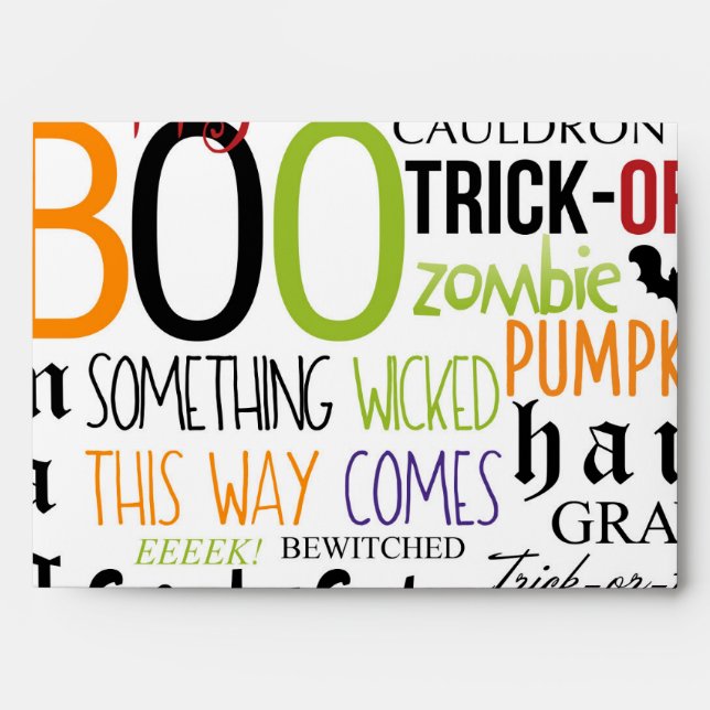 Halloween Fun Typography Party Invitation Envelope (Front)