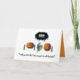 Halloween Fun-Vomiting Skull+Pumpkins Card
