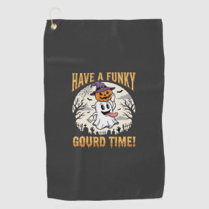 Halloween Funky Gourd Time Ghost Pumpkin Golf Towel