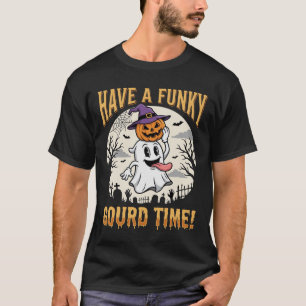 Halloween Funky Gourd Time Ghost Pumpkin T-Shirt