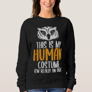 Halloween Funny Adult Kid Owl Apparel Youth Human  Sweatshirt