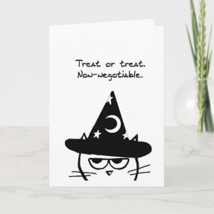 Halloween Funny - Angry Cat Only Wants Treats Card