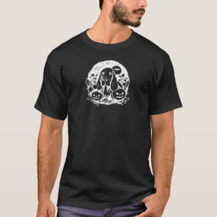 Halloween Funny Basset Hound Dog Pumpkins Raglan B T-Shirt