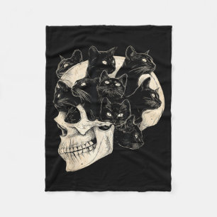 Halloween Funny Black Cat Vintage Cats Fleece Blanket