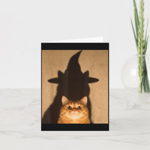 Halloween Funny Black Cat Witch Meme Vintage Card
